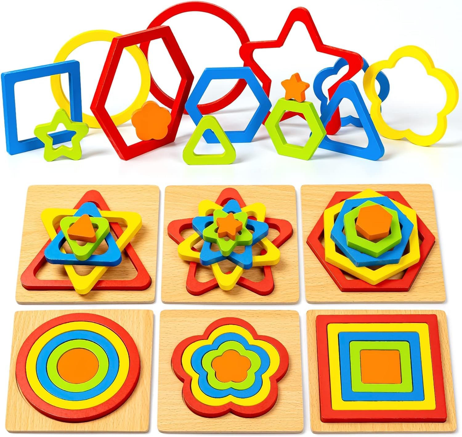 Toddler Puzzles Games Wooden Toys Montessori 6 Pack Shape Sorting Puzzle Sensory Toys Toddlers Activities Preschool Learning Early Educational Birthday Gift Travel for Kids Age 1 2 3 4 Year Old (B0CRRWHDVZ) Amazon Price History, Amazon Price Tracker