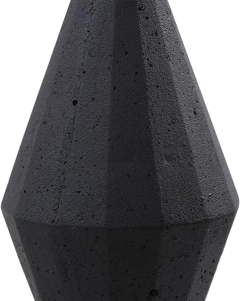 Black Diamond and Crystal Geometric Sculptures Set of 3