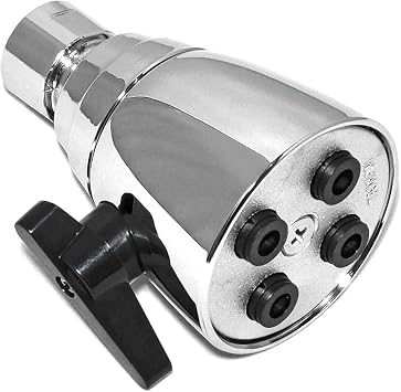 Shower Head Solid Brass Construction with Spray Side Controller, 2-1/8 Inch Face