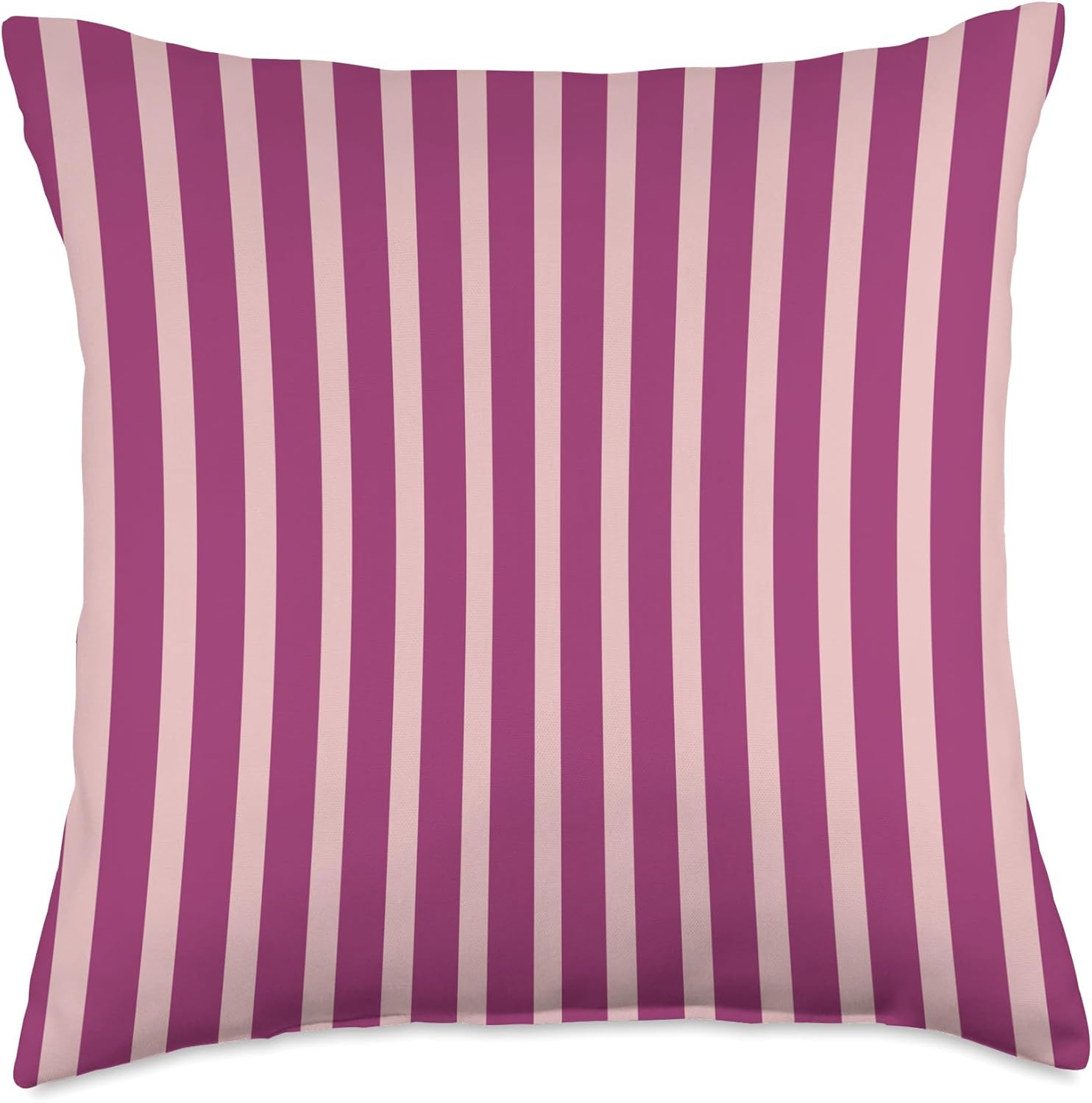 Cute Raspberry Pink Stripes Vertical Line Pattern Minimalist Throw Pillow