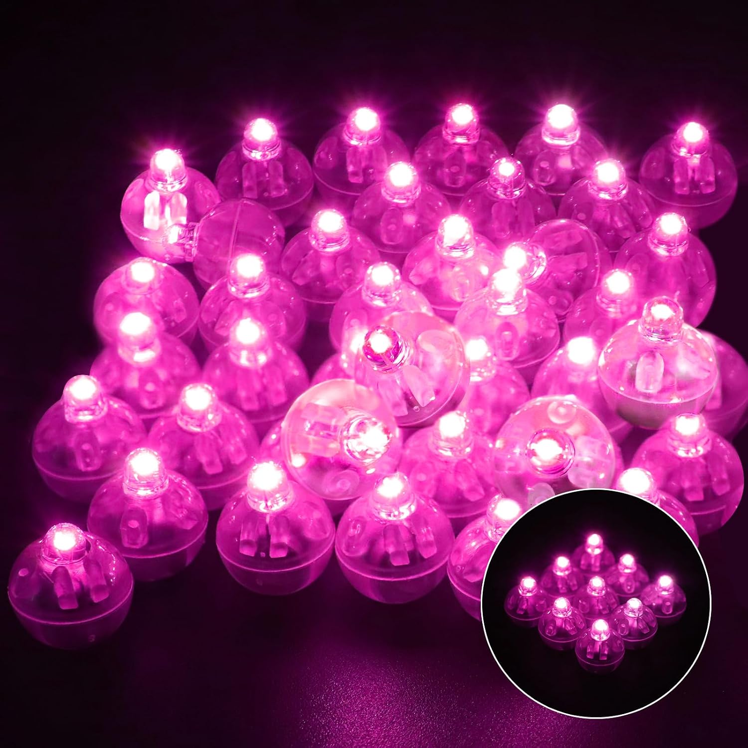 Balloon Lights, Mini LED Lights for Balloons, 100 PCS, Pink