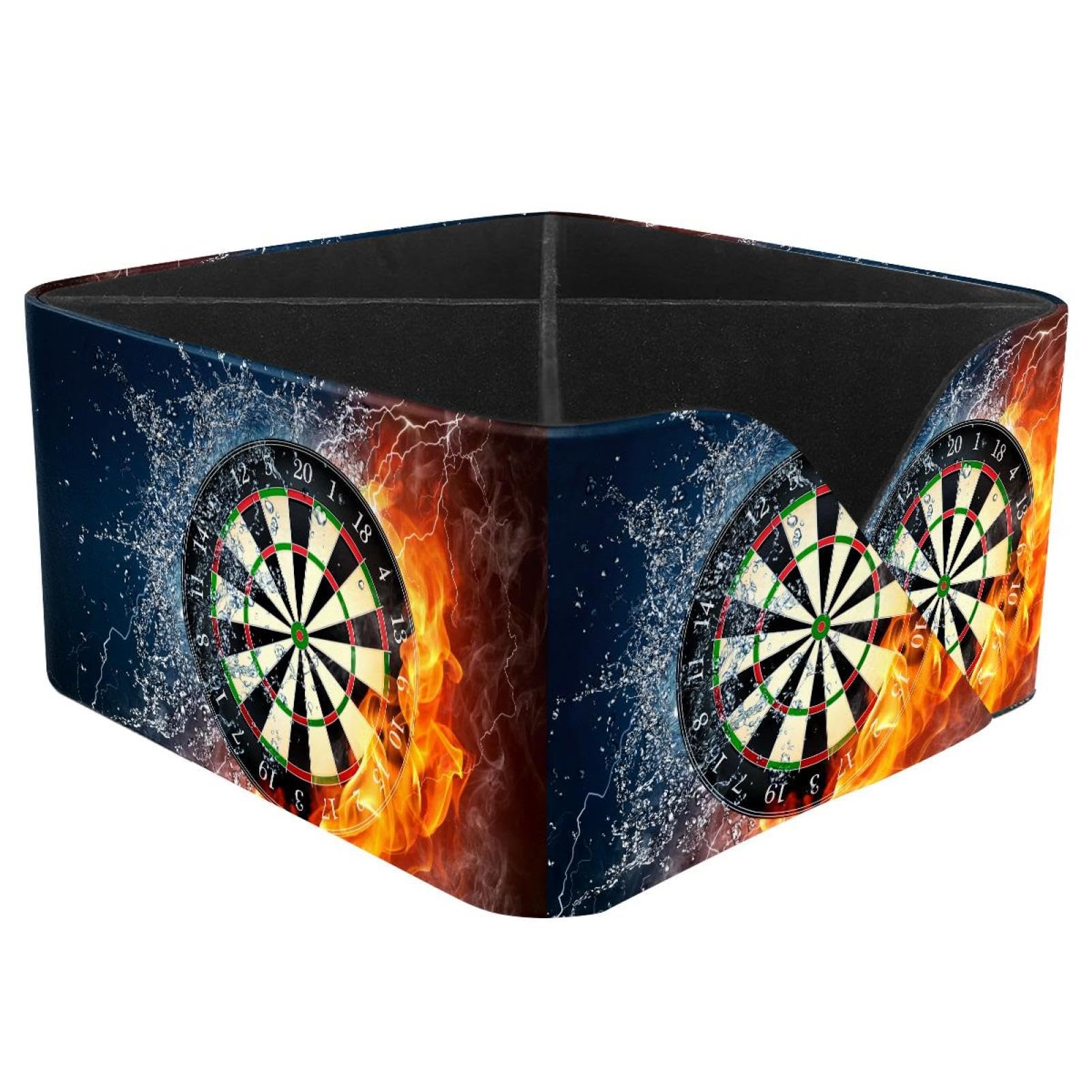 KengjuTesu Darts on Fire Water Desktop Organizer Pen Holder, Rectangular Pencil Cup for Office, Study and Makeup Stations