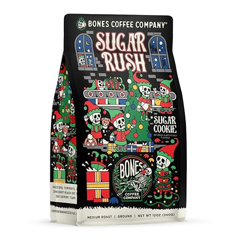 Miniatura 190 de Bones Coffee Company - Granos de café molido French Vanilla, café arábico de tostado medio y baja acidez, café gourmet, 355 gr