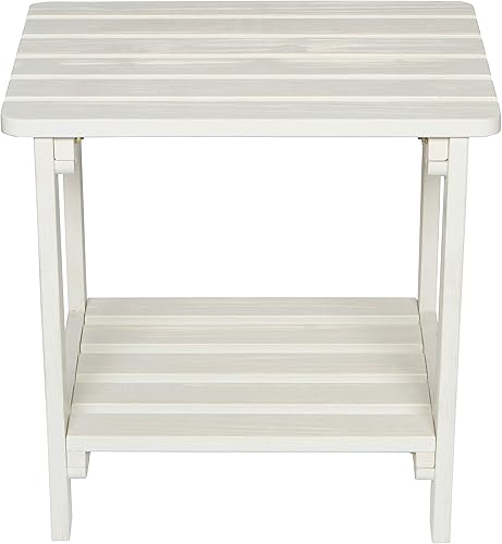 Miniatura 4 de Shine Company Providence - Mesa auxiliar rectangular de madera, color blanco cáscara de huevo