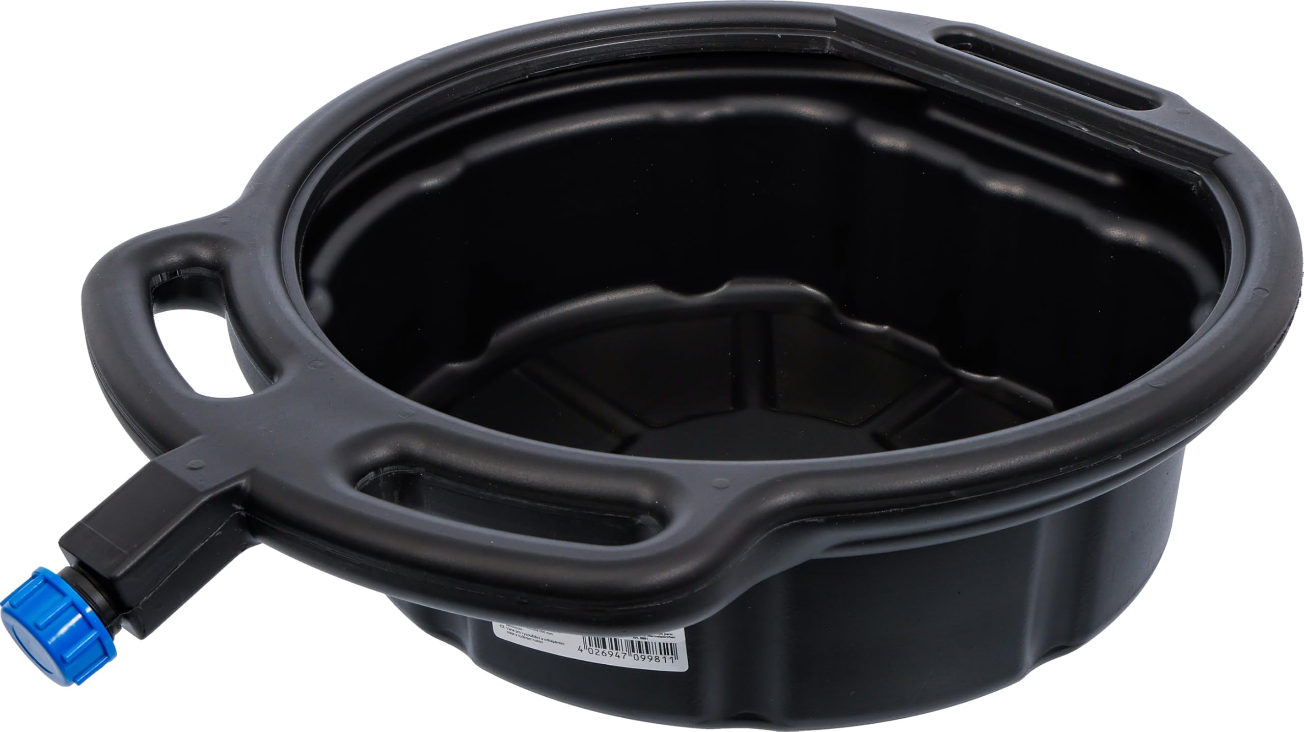 BGS 9981 | Öl-Auffangwanne mit Ausgießer | 8 l | Durchmesser: 400 mm | Höhe: 125 mm | Material: HDPE | schlagfest