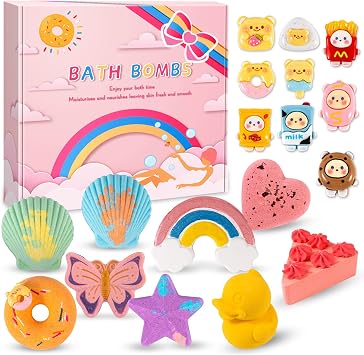9XXL Bath Bombs for Kids with Surprise Toys Inside - 9 Pack Non-Toxic Bath Bombs Gift Set, Bubble Bath with 9 Scents, Birthday Gifts for Girls Boys Toddlers, Ideal for Valentines Day Easter
