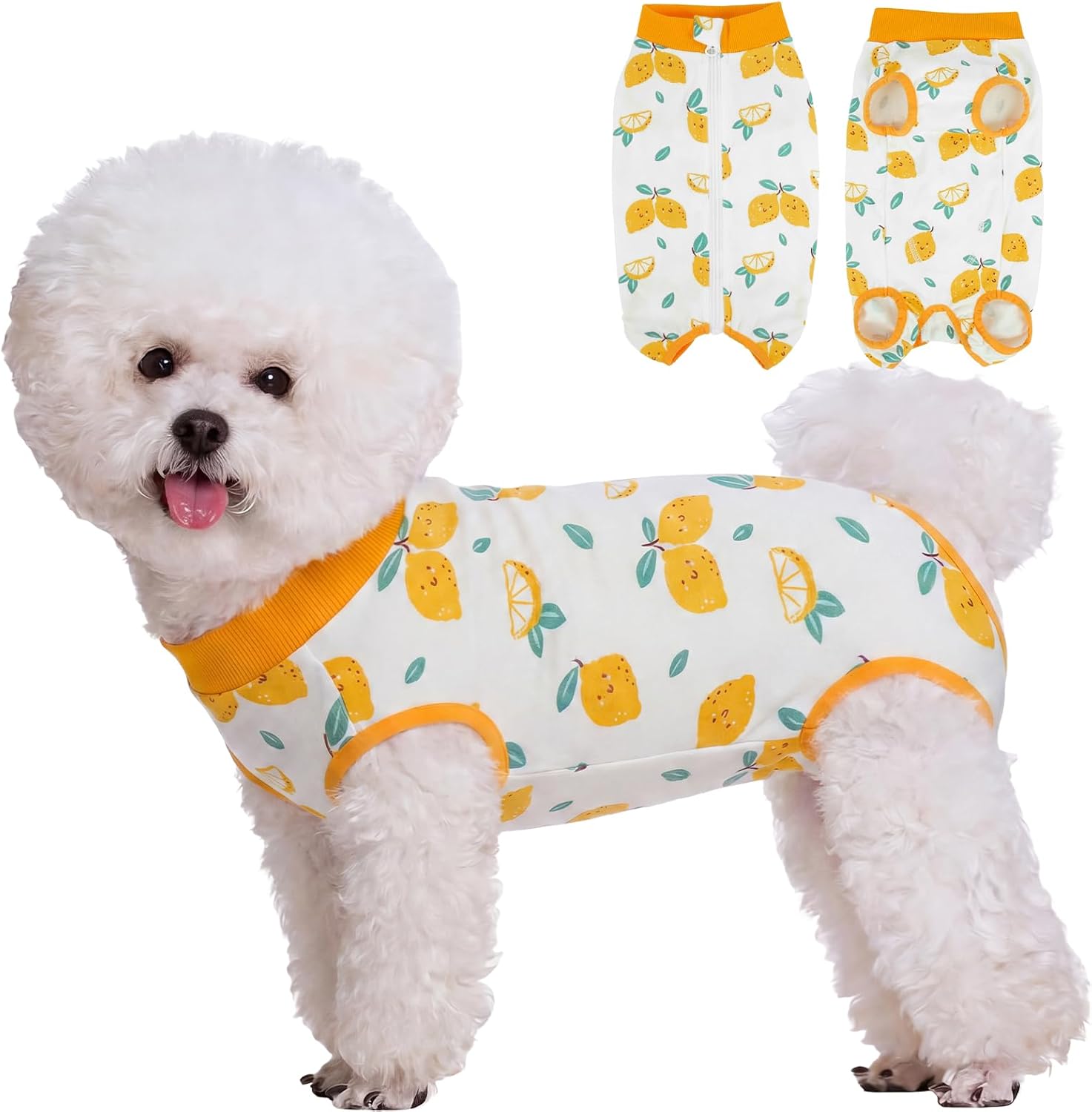 BRKURLEG Small Dog Recovery Suit After Surgery, Rose Red Stripes, S | Abdominal Wound Protector, Back Zipper Spay Recovery Suit for Dogs & Cats, Soft Anti-Licking Puppy Onesie, Cone Alternative