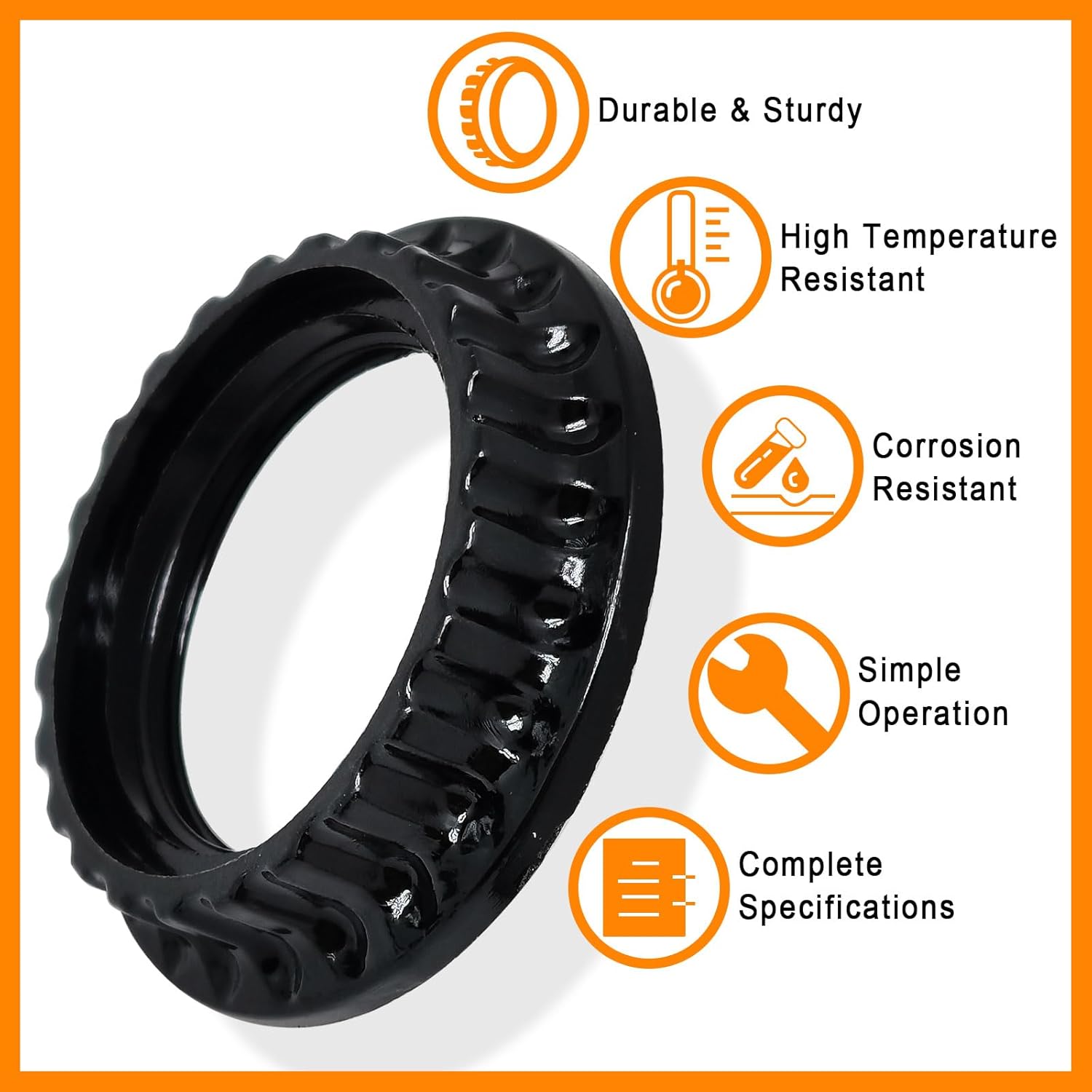 6pcs OD 54mm ID 36mm Thickness 11mm Phenolic Light Socket Shade Ring,E26 Plastic Thread Lamp Collar Ring,Lighting Fittings(Black)