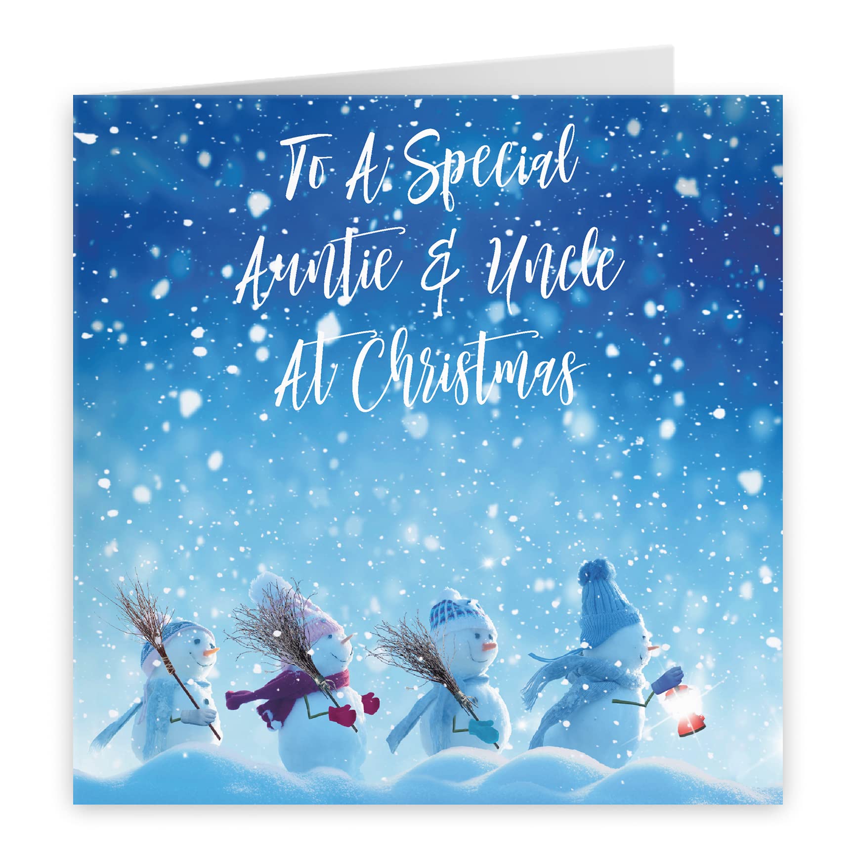 Hunts England - Auntie And Uncle Christmas Card - To A Special Auntie & Uncle At Christmas - Snow People Collection - Fun Card - Image 2