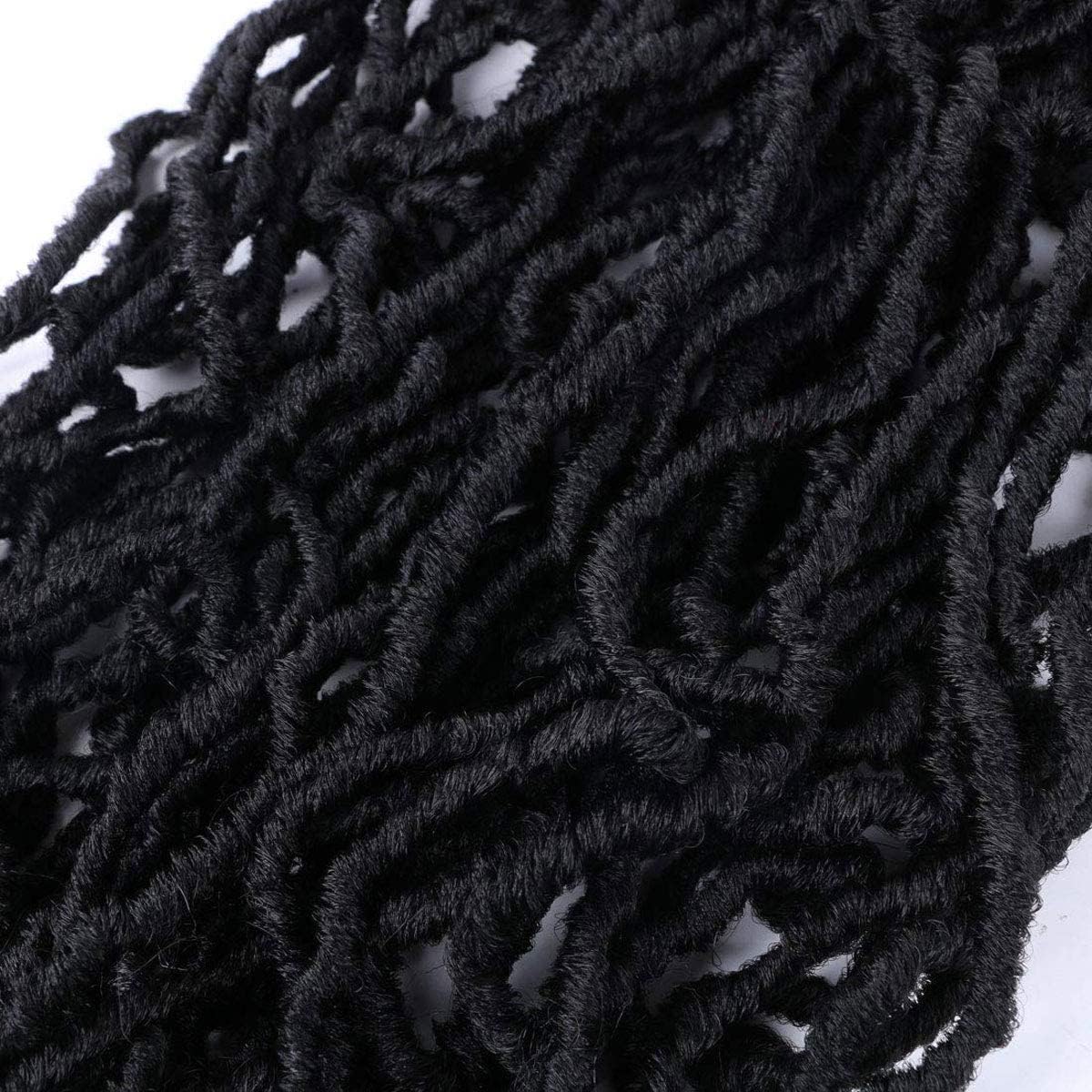 6 Packs Soft Locs Crochet Hair Pre Looped Faux Locs Crochet Braids Goddess Locs Dreadlocs Synthetic Hair For Black Women (1B, 22 Inch (Pack of 6))