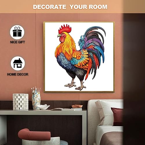 Miniatura 3 de Rompecabezas de madera para adultos, rompecabezas de gallo con formas únicas de animales, rompecabezas de madera con caja de rompecabezas de madera,