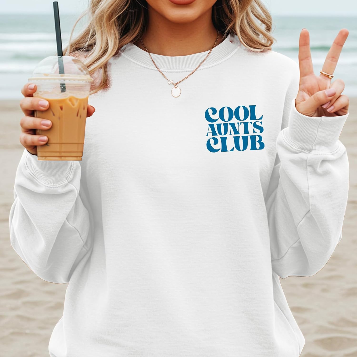 Aunt Sweatshirts For Women Cool Aunts Club Sweatshirt Graphic Hoodies Auntie Pullover Long Sleeve Shirt Cotton Tops