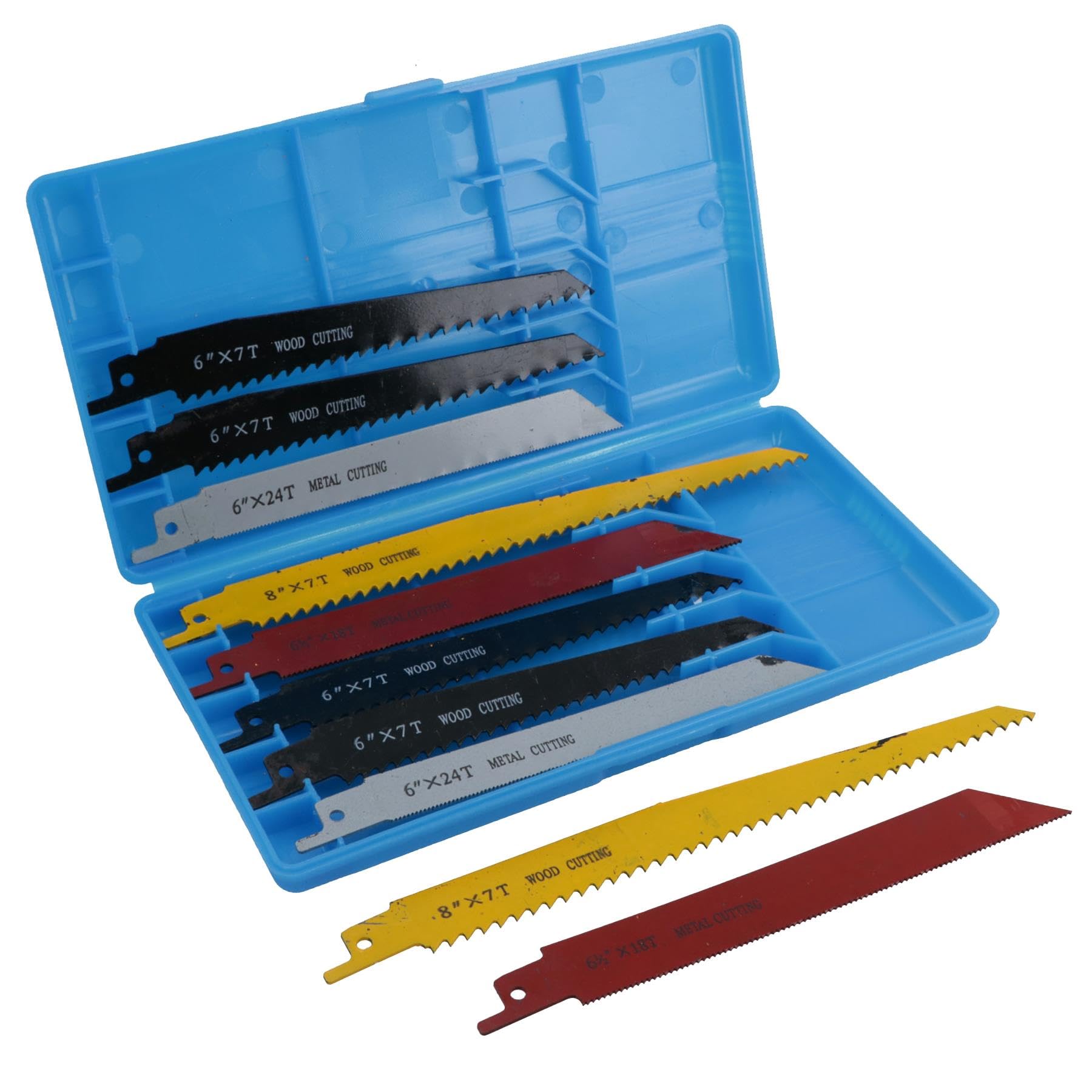 10-teiliges Sägeblatt-Set – Wechselblätter Für Holz & Metall, 1/2 Zoll Schaft, In Aufbewahrungskoffer