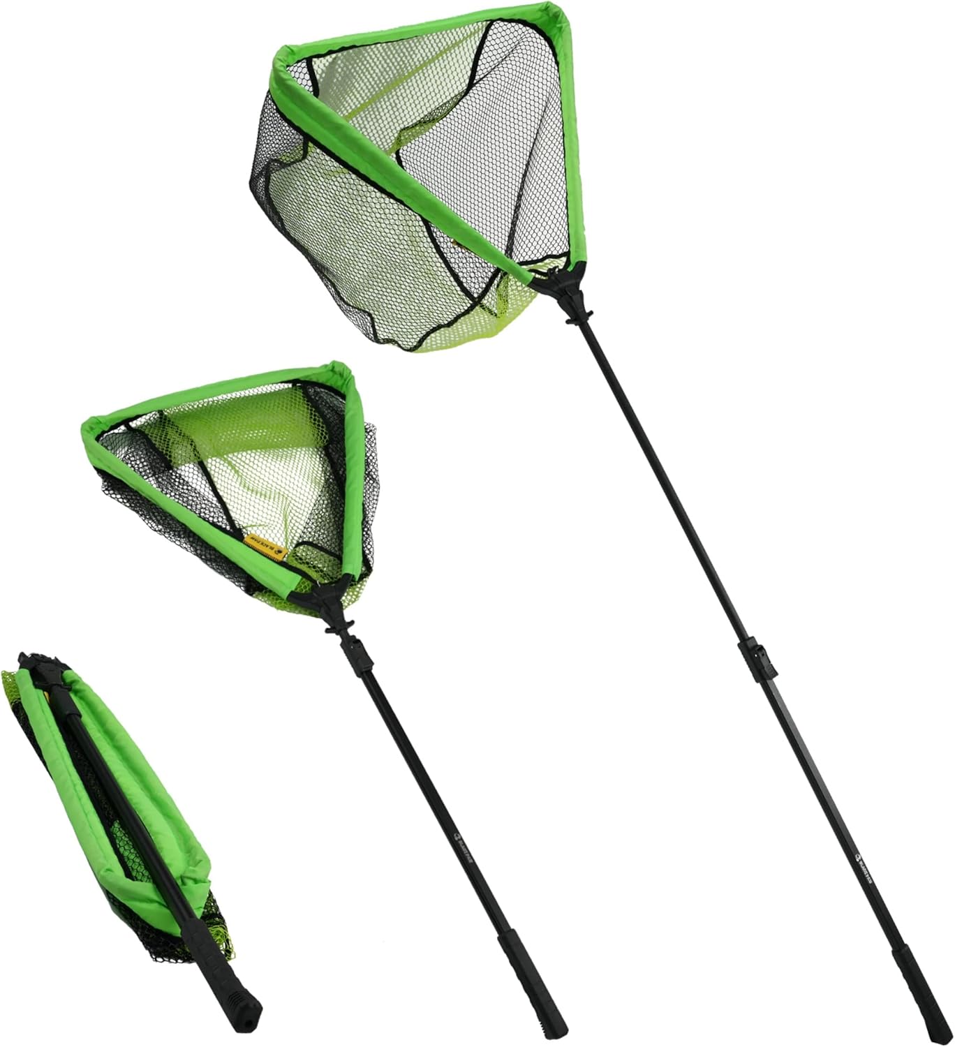 Black Paw Long Fishing Net Large Folding Landing Net with Robust Telescopic Handle for Freshwater and Saltwater, Extend to 45-64 Inch