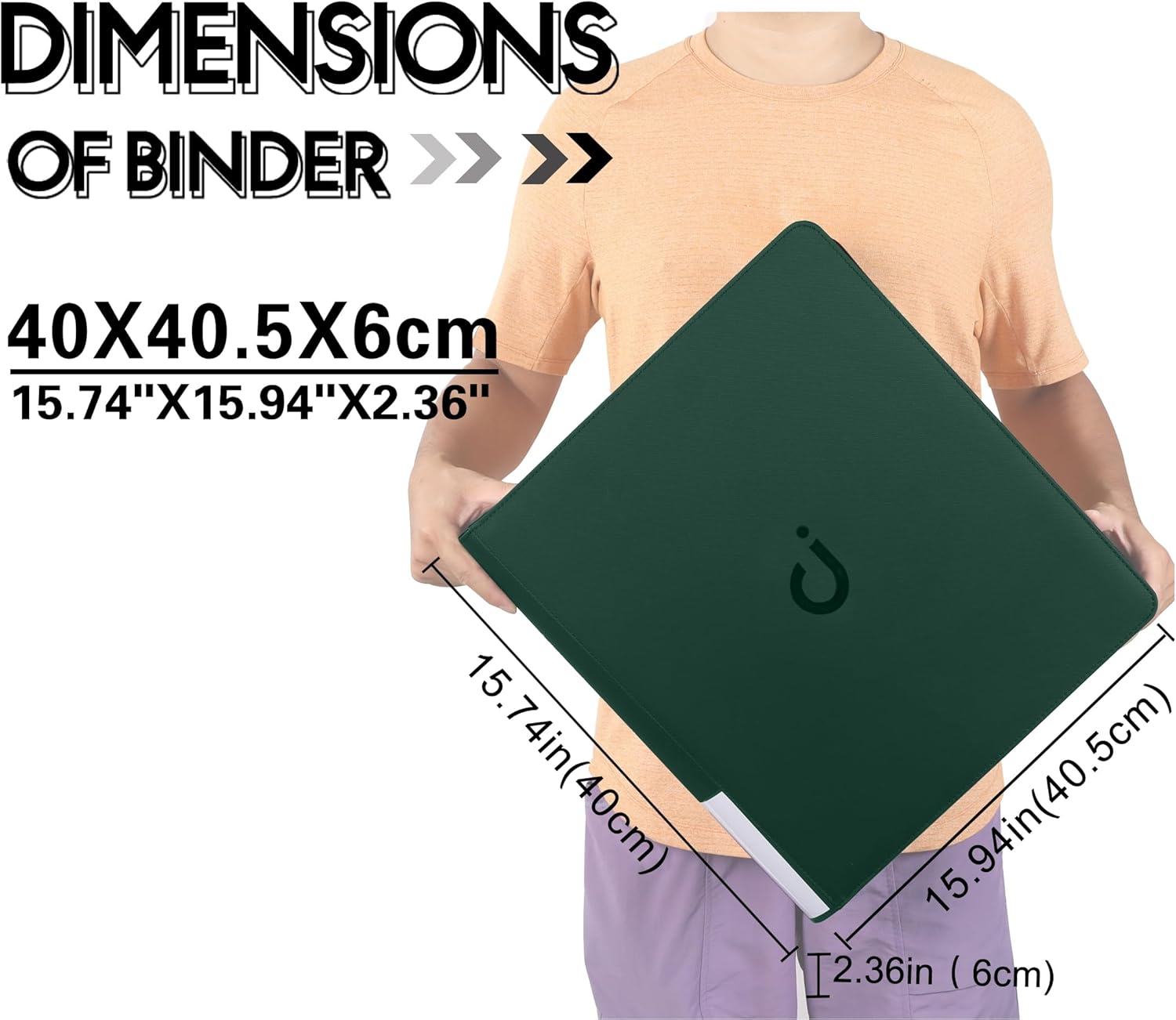 D DACCKIT Top Loader Binder 12 Pocket - Fits 480 Cards，12 Pocket Top Loader Binders for Cards with Sleeves Compatible with 3" X 4" Rigid Card Holders for Trading Cards or Sports Cards - Blackish Green