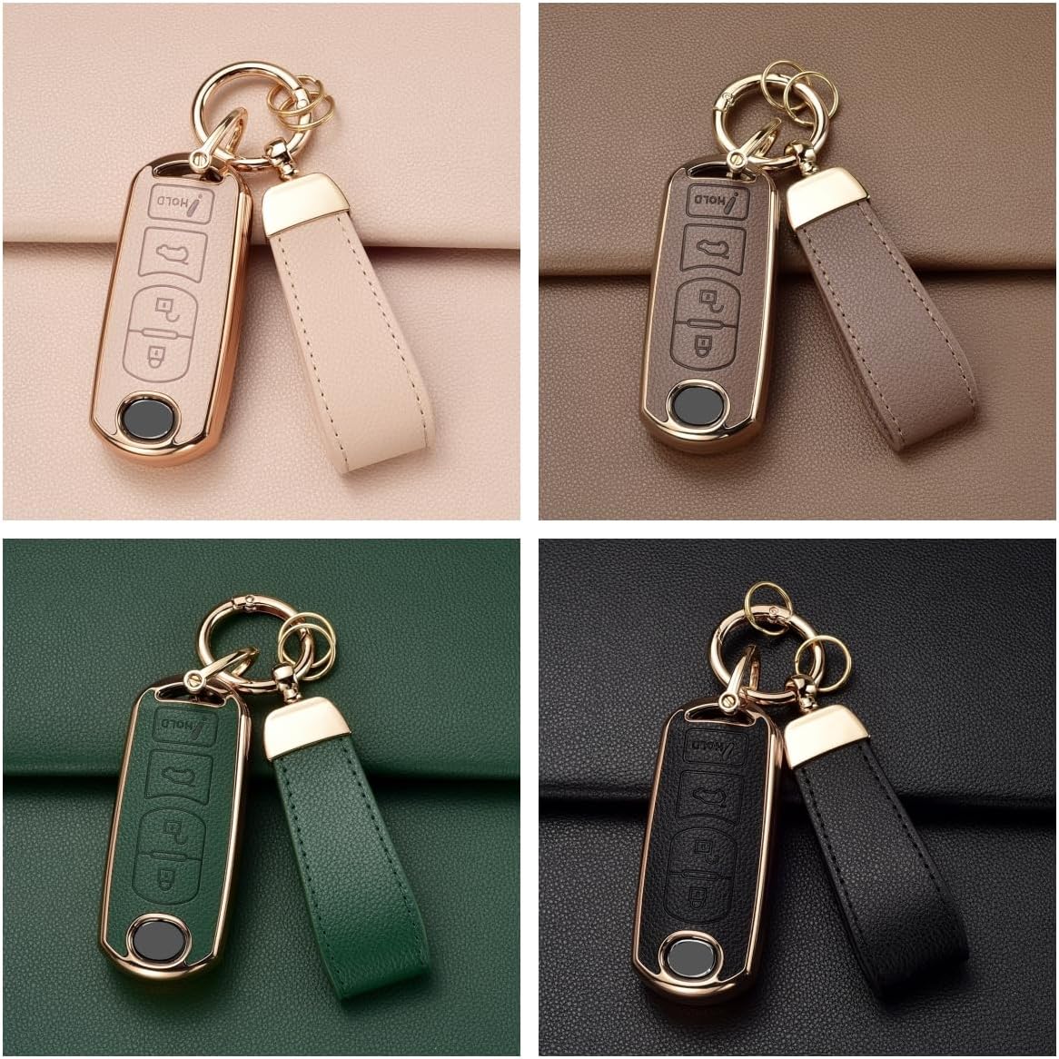 Key Fob Cover for Mazda, Leather&TPU Key Cover Case Shell for 3 6 8 Miata MX5 CX3 CX4 CX5 CX7 CX9