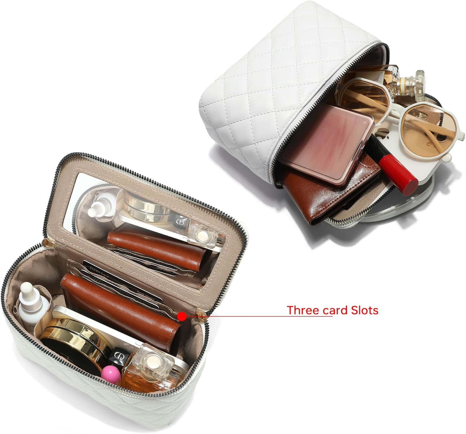 Small Crossbody Purses for Women Vanity Purse with Mirror Mini Quilted Box Bags with Chain Strap