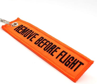 Rotary13B1 Remove Before Flight Keychain - NEON Orange/Black