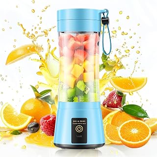YFIXQNSU Cordless Portable Personal Blender - BPA-Free 12oz Smoothie & Shake Maker with 6 Blades for Office, Travel, Gym