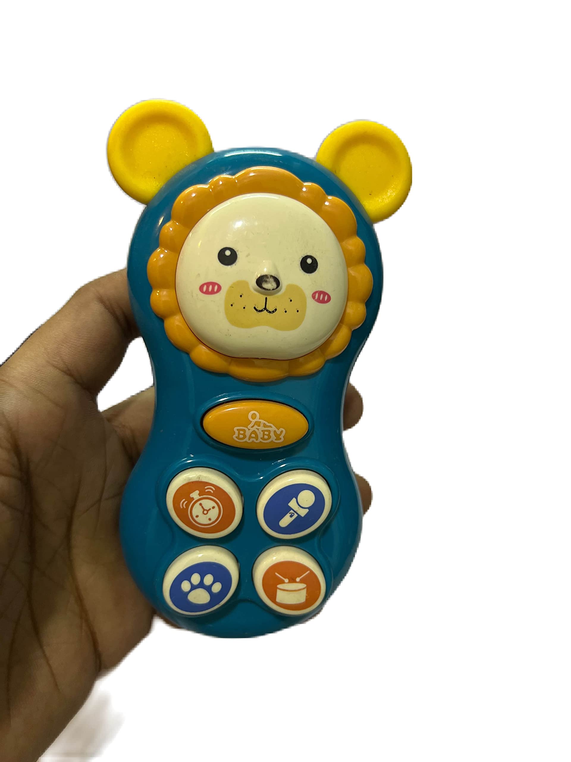 PLUSPOINT Baby Phone Toy for 1 2 3 Year Old with Light,Music Phone Toy for Baby 6-36 Months Toddler Kids Educational Phone Call & Chat Learning Play Phone Toy for Role-Play Fun(Cute Phone),Multicolor 2