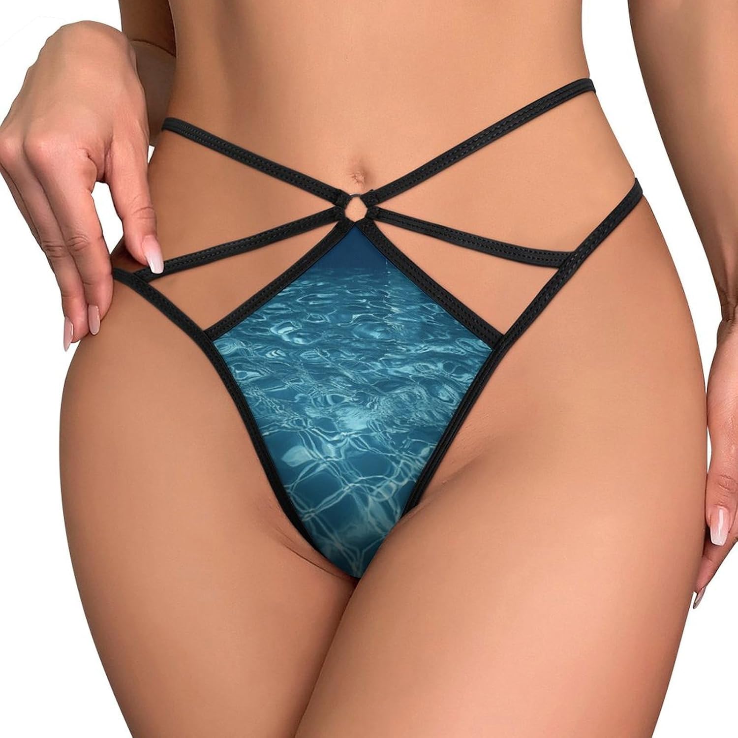 Women's Sexy G-String Thong Panties, Sheer Mesh T-back Underpants | Swimming Pool Water Breathable Stretchy Low Rise Underwear, Comfort Soft No Show Panties for Date Night, 3X-Large