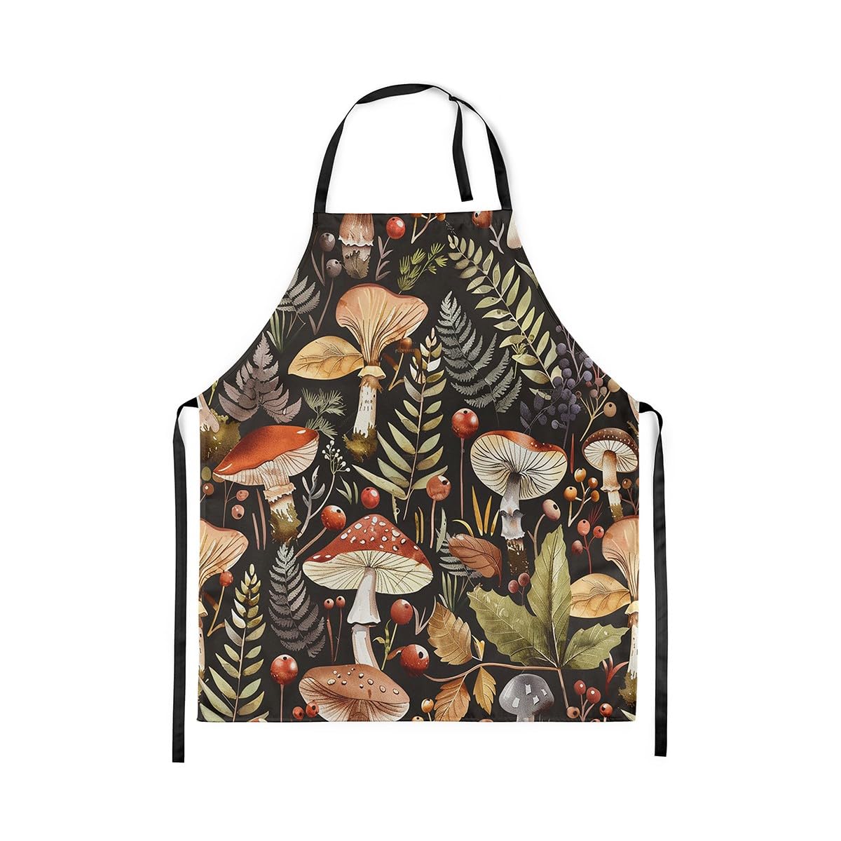Loussiesd Mushroom Apron for Women Men 78x66cm Cute Mushroom Waterproof Apron for Botanical Bib Apron Adjustable Wild Mushroom Stuff Cooking Kitchen Chef Apron BBQ Painting Baking Apron