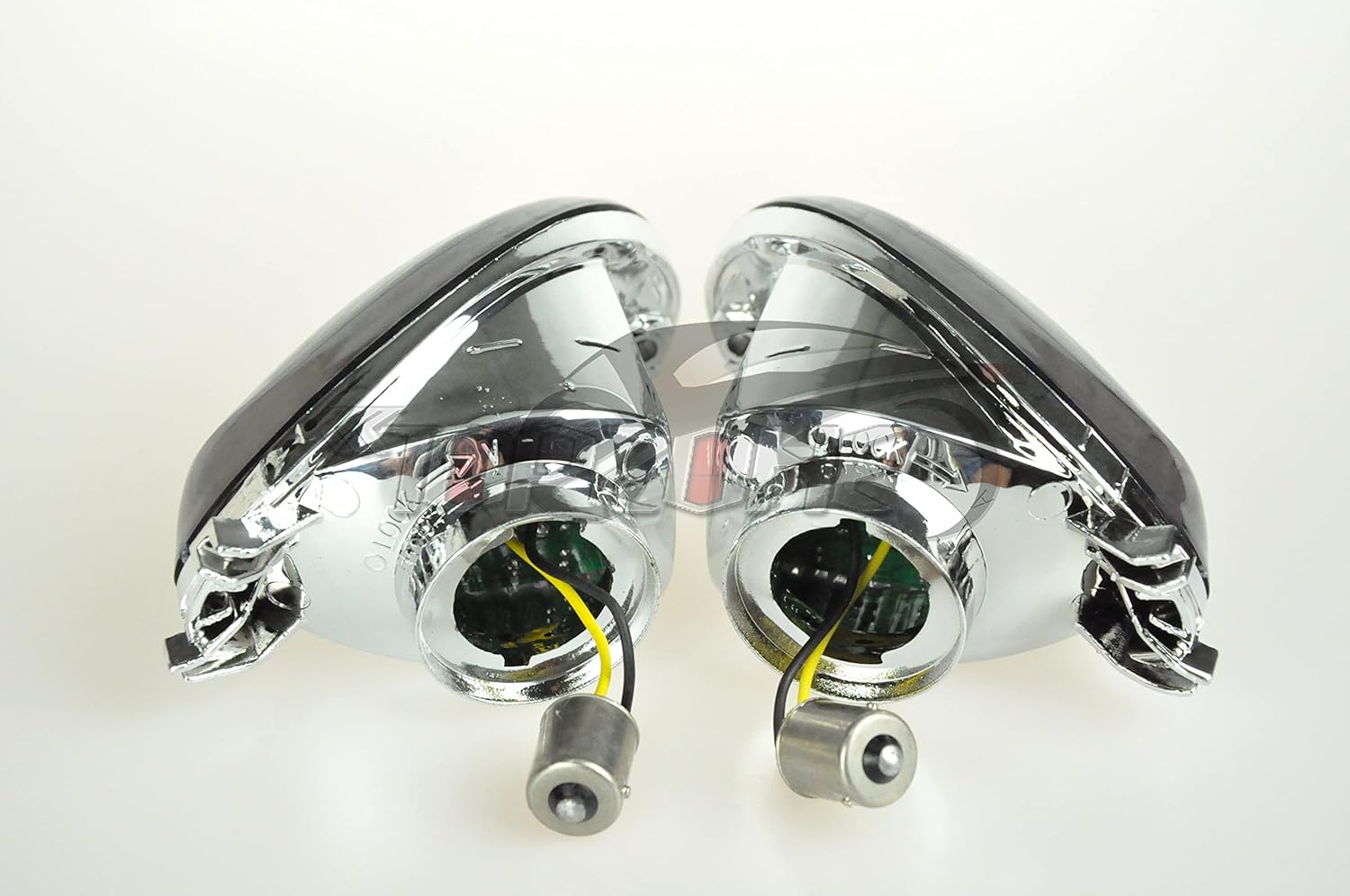 TOPZONE Compatible for 2008-2019 Suzuki HAYABUSA - GSX1300R; Front/Rear Turn Signal Blinker Lamp Light Idicator (Smoke Lens, LED Rear Turn Signal)