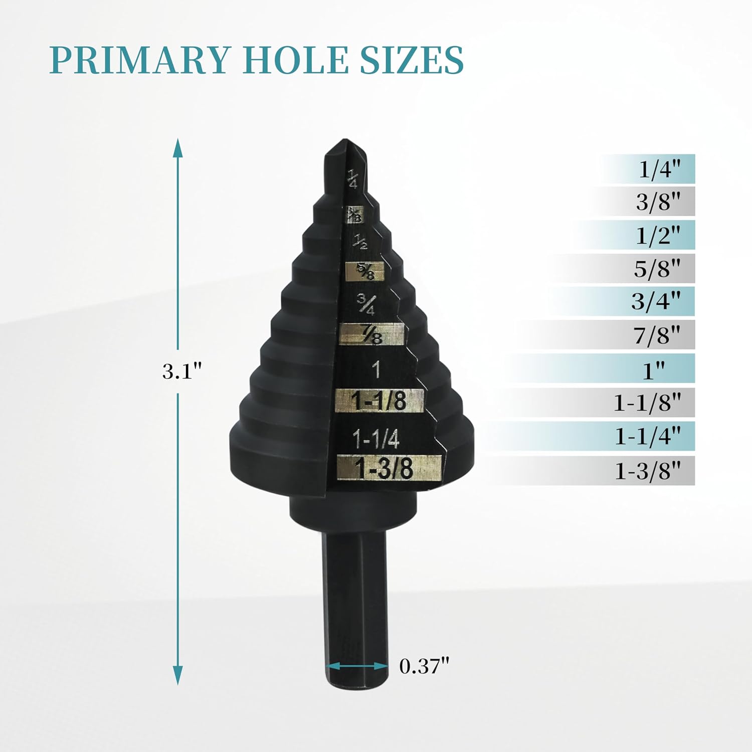48-89-9205 Step Drill Bit for Milwau-kee Step Bit #5 1/4" - 1-3/8"