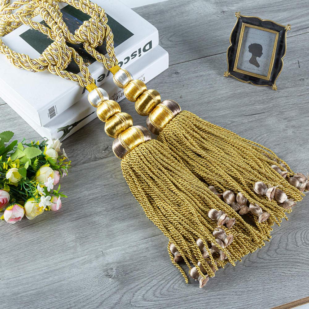 Embrasses de Rideaux, Corde de Tissage décorative, embrasses de Rideaux à Pampilles, Une Paire d'accessoires de Ceinture de Rangement créatifs de Style européen Haut de Gamme à Suspendre