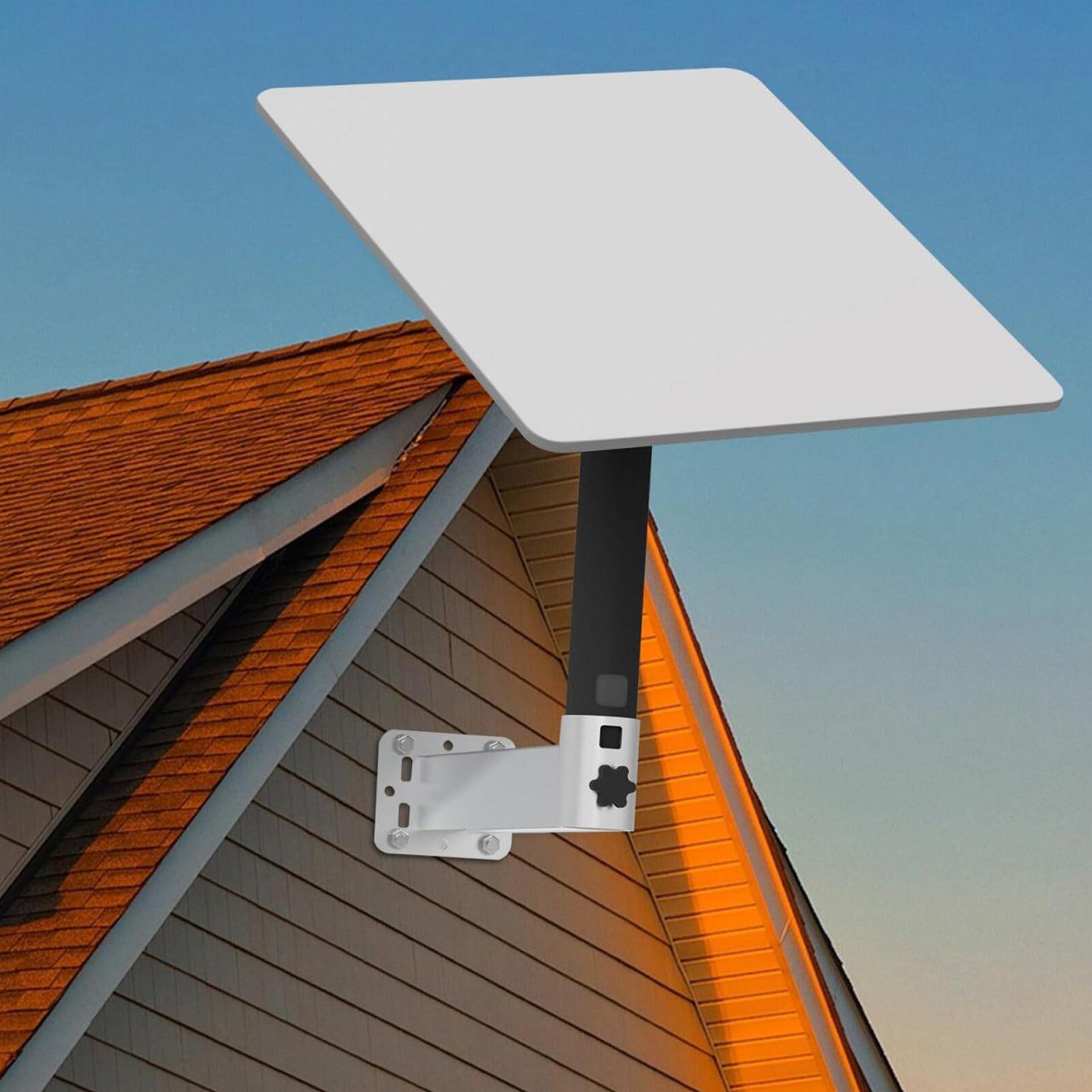 SENECESLI Supporto da Soffitto in Acciaio Inossidabile Bianco per - Kit di Montaggio su Palo Satellitare Antivento per Internet, Compatibile con V2