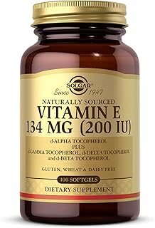 Vitamin E 200 IU - 100 Softgels - Natural Antioxidant, Immune System Support - Gluten Free, Dairy Free - 100 Servings