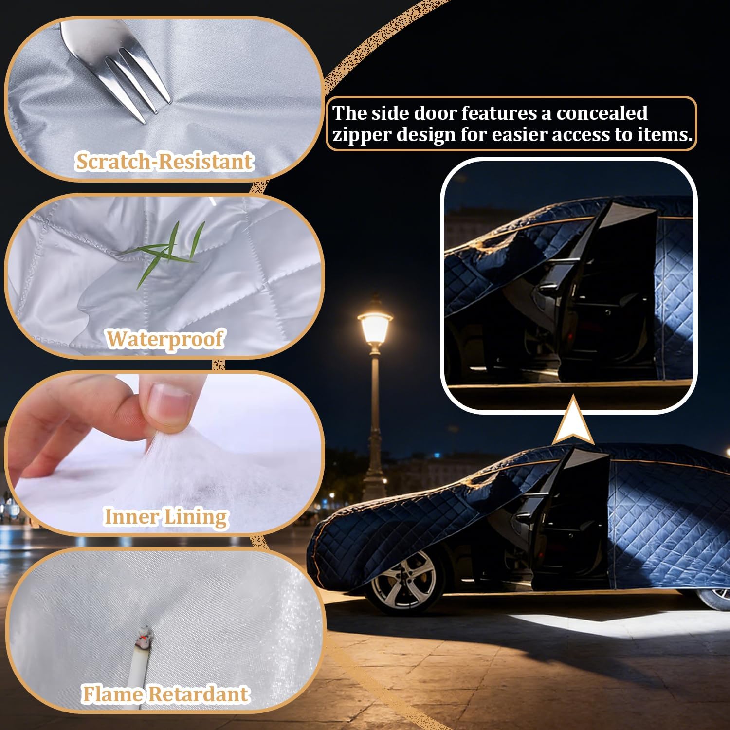 Car Hail Protector for BMW M6 (E24/E63/E64/F06/F12/F13) Hail Car Cover Protection Oxford Cloth Snow and Rainproof, Seven-Layer Thickened Protection with Windproof Rope