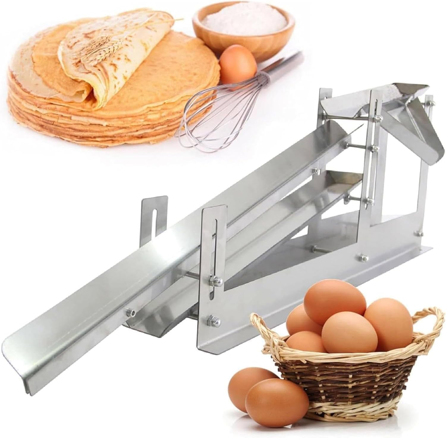 Egg White Separator, Quick Egg Separator Egg Yolk Separator, Chicken Yolk Protein Separator, Adjustable Height and Separation Gap, 500-800 Pieces/H Output