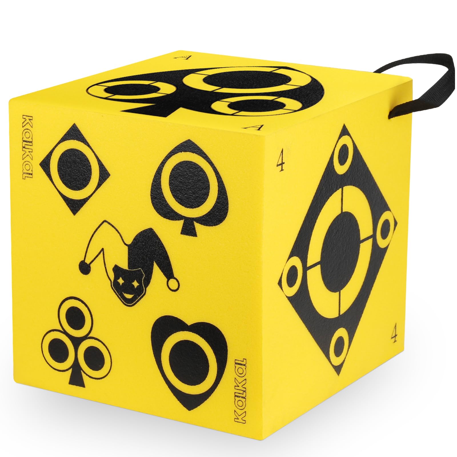 KalkalArchery Target, 6 Side Foam Archery Target Block with Carry Handle, Easy Arrow Removal, Lightweight Poker Archery Targets for Backyard Practice