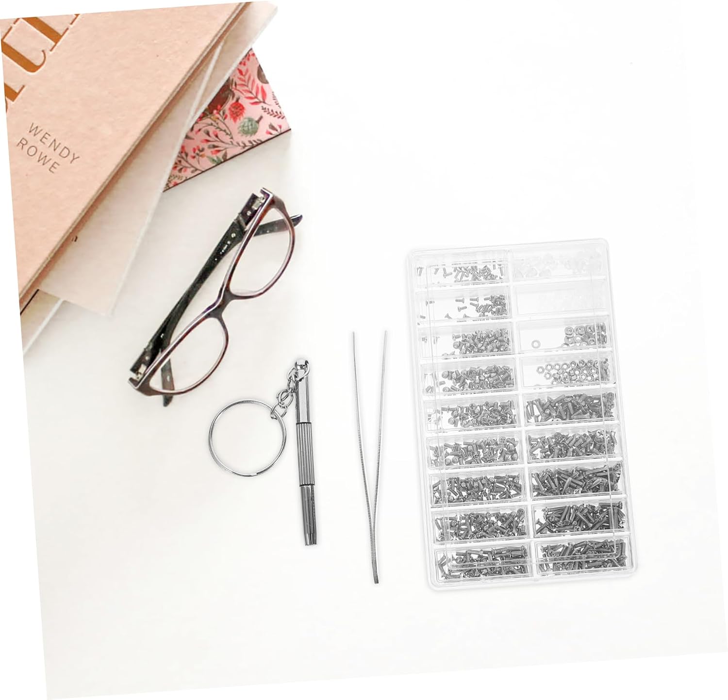 Gatuida 3sets Eye Repair Kit Glasses Scratch Repair Screws Set Assortment Kit for Eyeglasses Frame Assembly Replacement