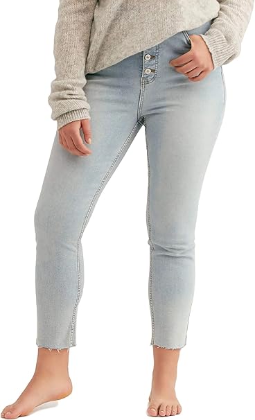 High Waist Button-fly Slim Skinny Jeans 