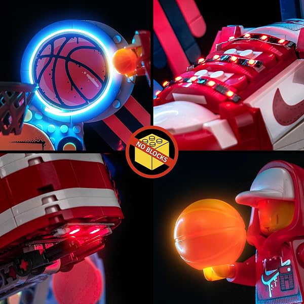 Set di luci a LED compatibile con Lego 43021 Nike Dunk Trickshot (nessun modello), set di illuminazione decorativa compatibile con Lego Nike Dunk Trickshot giocattolo creativo - 5