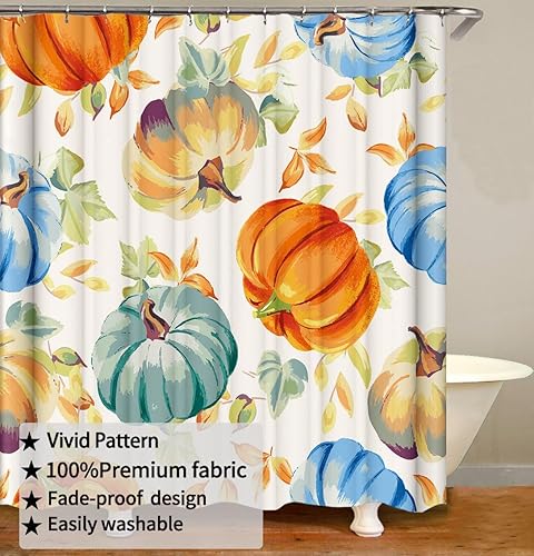 Miniatura 5 de Clearance Items - Cortina de ducha de otoño, cortina de ducha de calabaza de Acción de Gracias, juego de baño de otoño, decoración de baño, 72 x 72