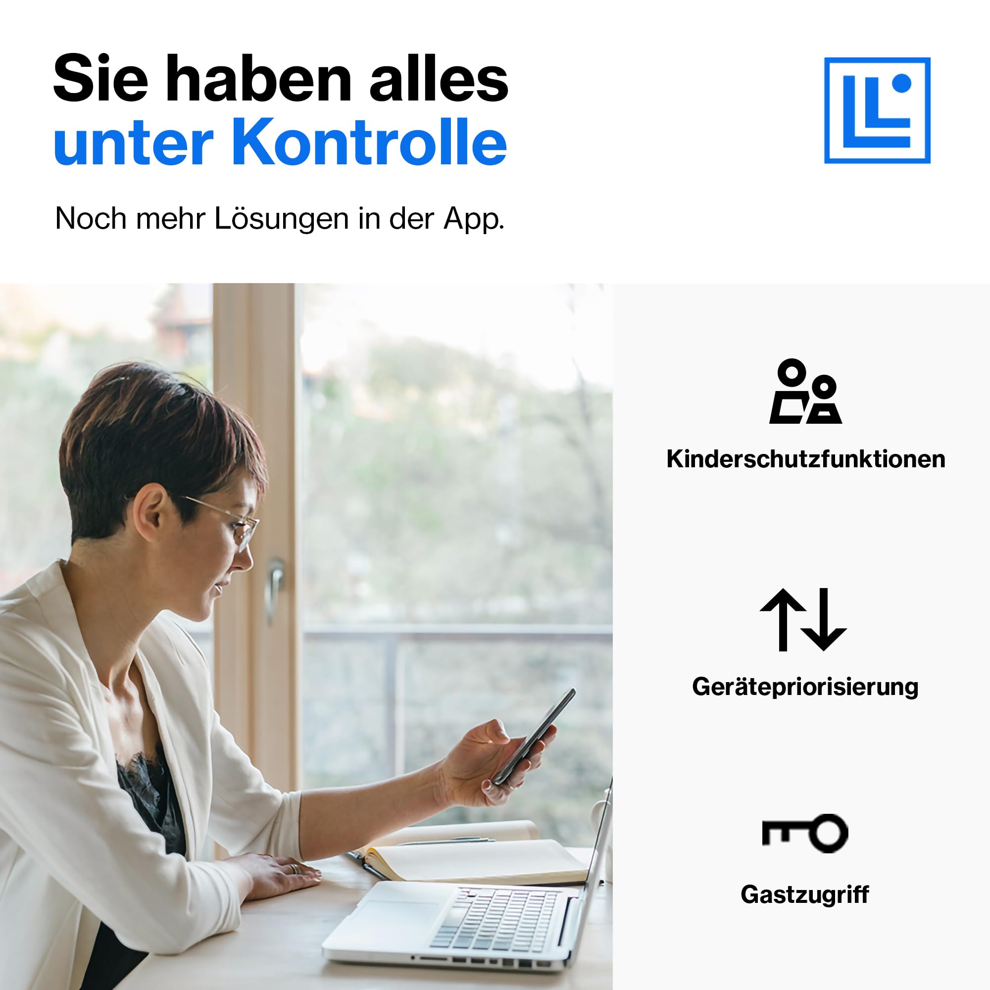 Linksys Velop MX8400 Tri-Band Mesh-WiFi 6-System (AX4200) WLAN-Router mit bis zu 525 m² Funkabdeckung, 3,5-mal schneller, für mehr als 80 Geräte – 2er-Pack, Weiß