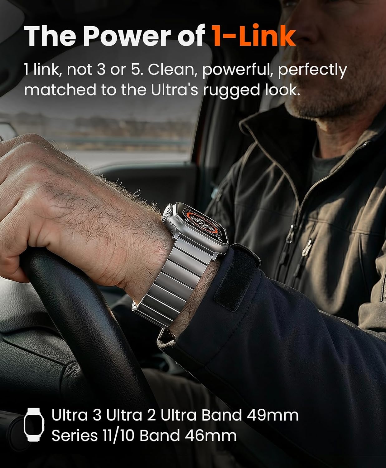 Titanium Band for Apple Watch Ultra 3/2/1 49mm & Series 11/10 46mm,Adjustable Ultra Titanium Watch Band with Magnetic Clasp,Scratch Resistant & Durable,Premium Color Match Metal Band for Men,24mm,CRNS02