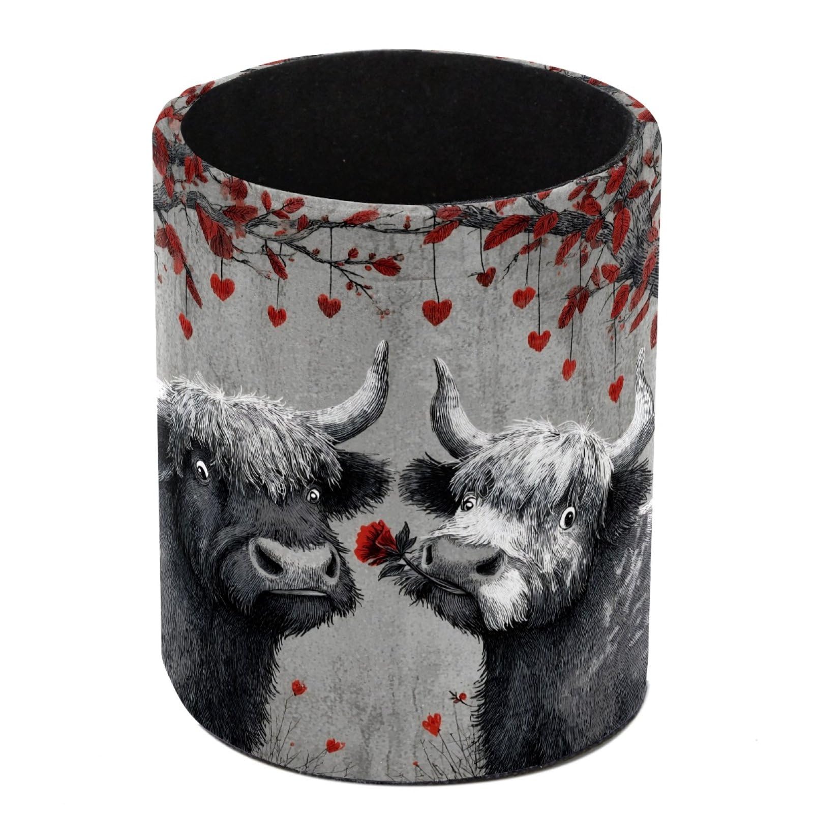FWJZDSP Highland Cattle Pencil Cup Pen Organizer Makeup Brush Holder for Office Home Countertop Desk Accessory Storage