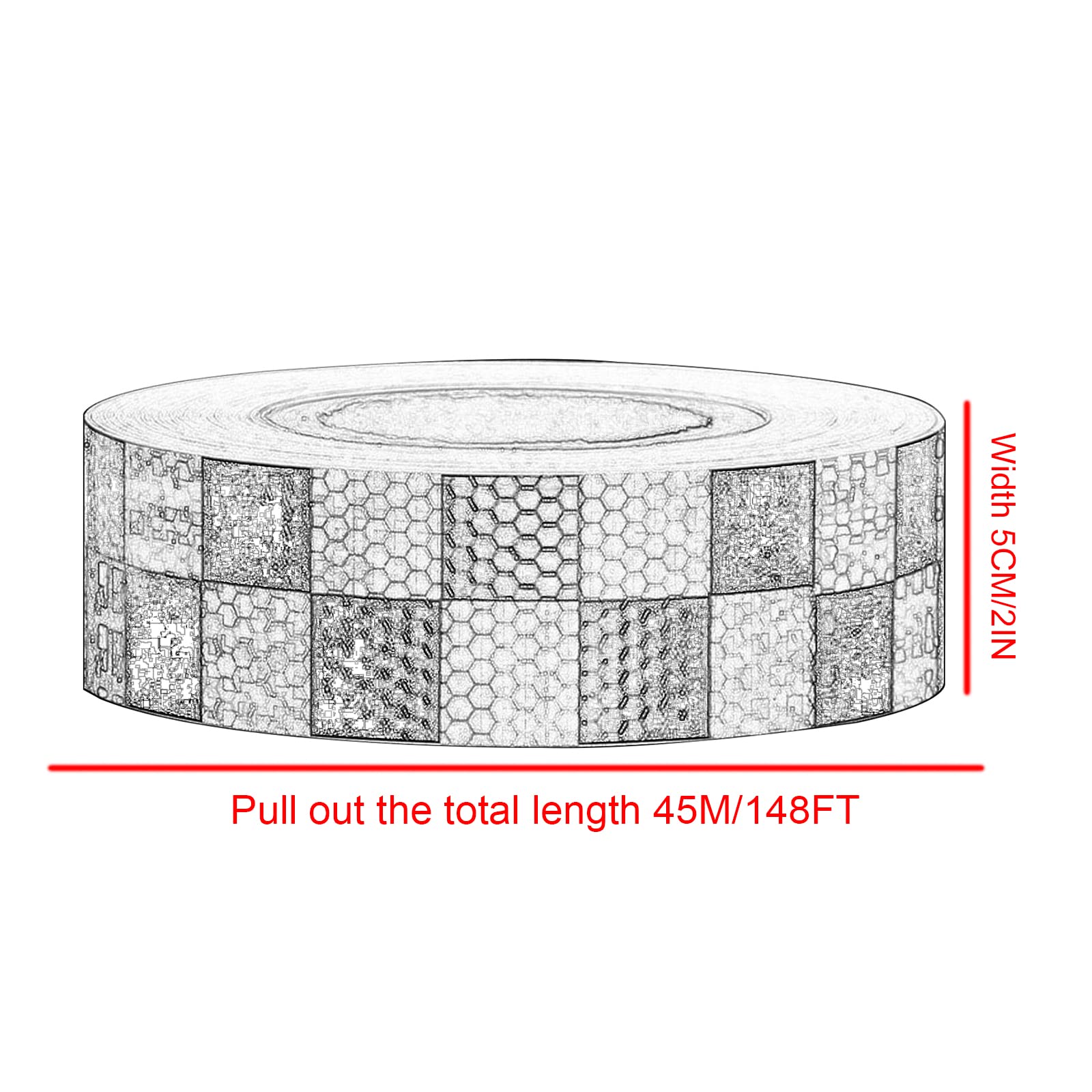 Cinta adhesiva de seguridad para exteriores, Cinta reflectante de visibilidad Cinta de advertencia de seguridad (2 pulgadas × 148 pies) Cinta de seguridad reflectante de alta intensidad for exteriores