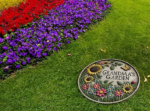 Miniatura 4 de VEOJEIN Grandma's Garden Stepping Stone - Decoración de jardín duradera de 9.45 pies con diseño de girasol pintado a mano en 3D, regalo para abuela