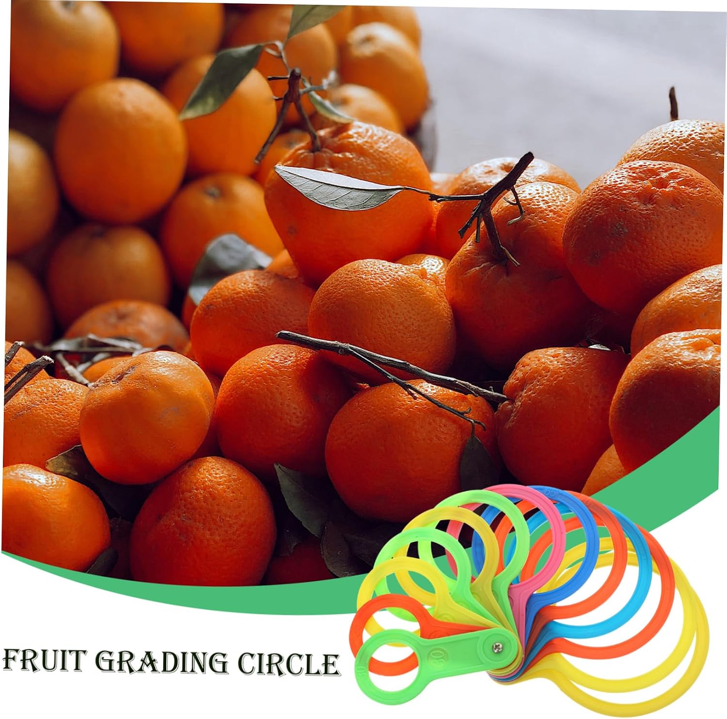 Zerodeko Plastic Fruit Diameter Gauge Set Adjustable Measuring Rings for Fruits Diameter Measuring Tool for Citrus and Oranges