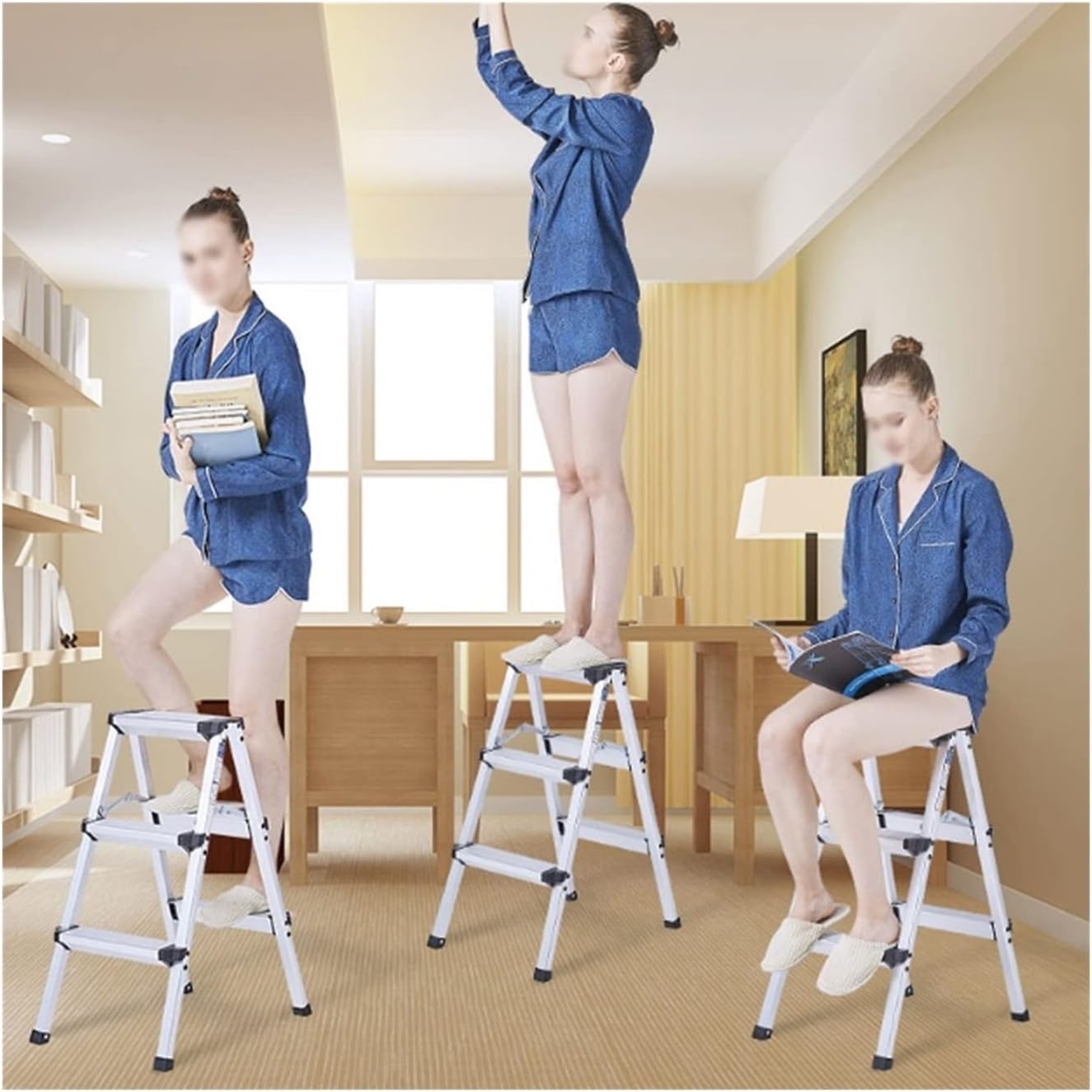 Step Ladder Foldable Ladder Stepping Stool Step Ladder Folding Ladders Indoor Stepladder Collapsible ladders Folding Step Stool