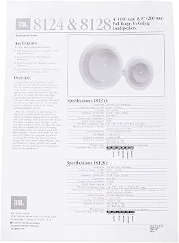 JBL 8124 - Full-Range In-Ceiling Loudspeaker with 70 Volt/100 Volt Taps (4 Pack)