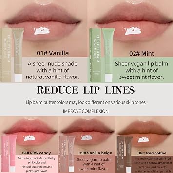 5PCS Lip Glossy Butter Balm Set, Instant Hydrating Nourishing Lip Mask