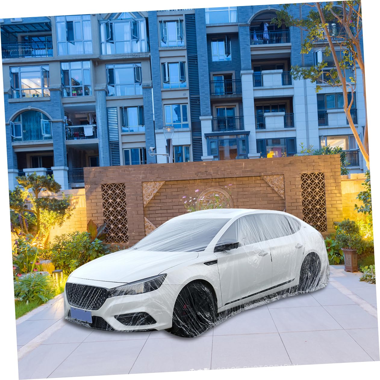 ULTECHNOVO Car Protective Cover Weather Outdoor Car Body Cover Pe Material Full Coverage Uv Rain for Year Use — view 4