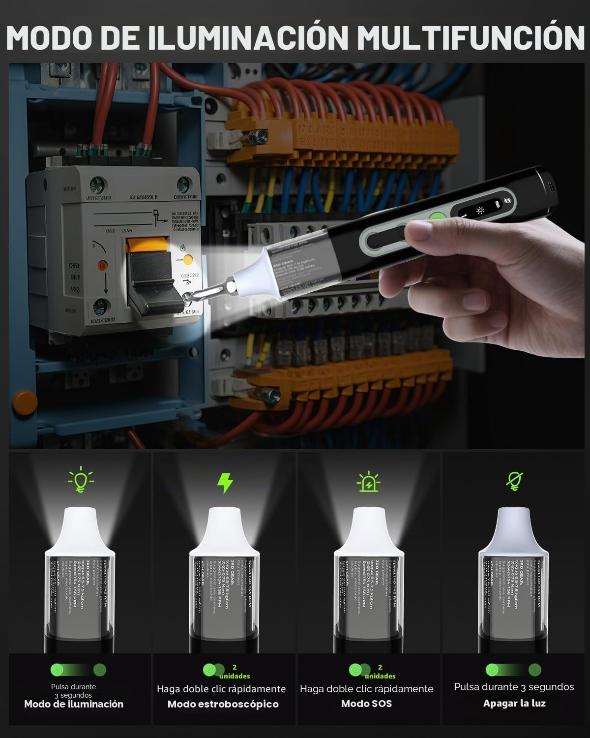 Destornillador eléctrico, juego de destornillador eléctrico mini 36 en 1, juego de destornillador de batería con bits H4, H6.3, 4 torques, 1500mAh, herramienta de reparación para teléfono móvil, gafas