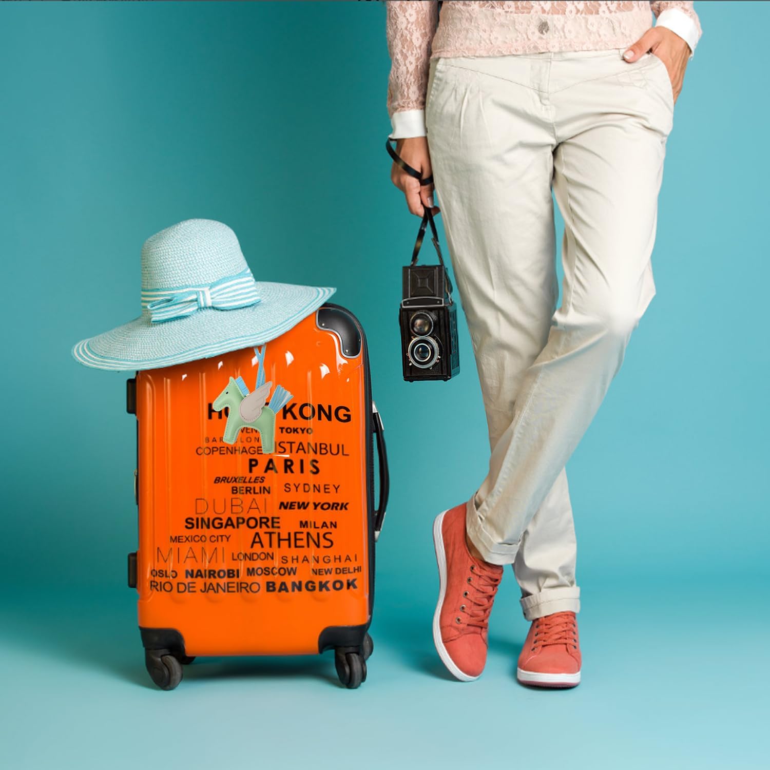 Horse Bag Charm Keychain, Cute Handbags Charm, Leather Car Decor Keyring - Image 6